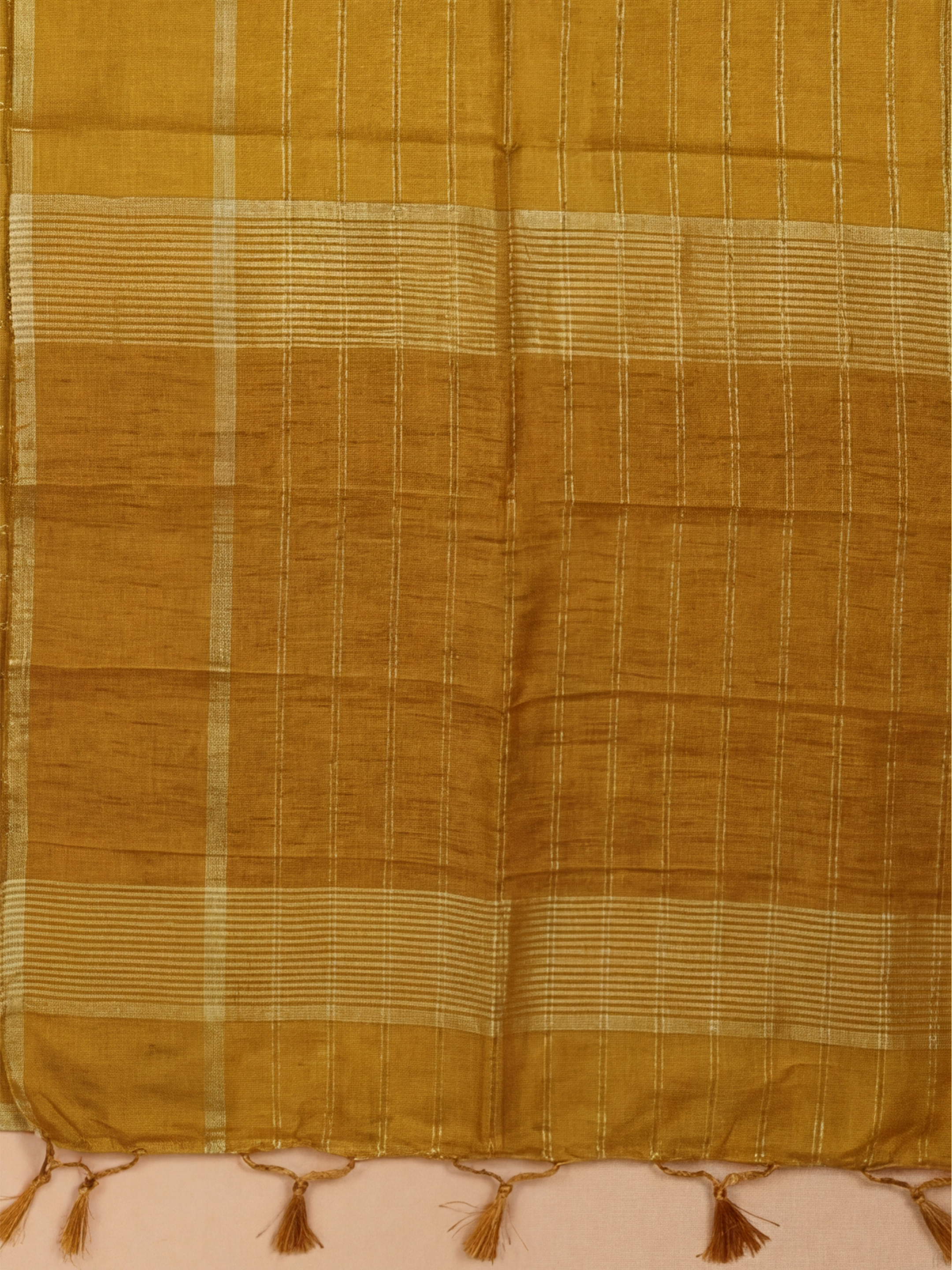 Women Semi Tussar Mustard Saree ST324