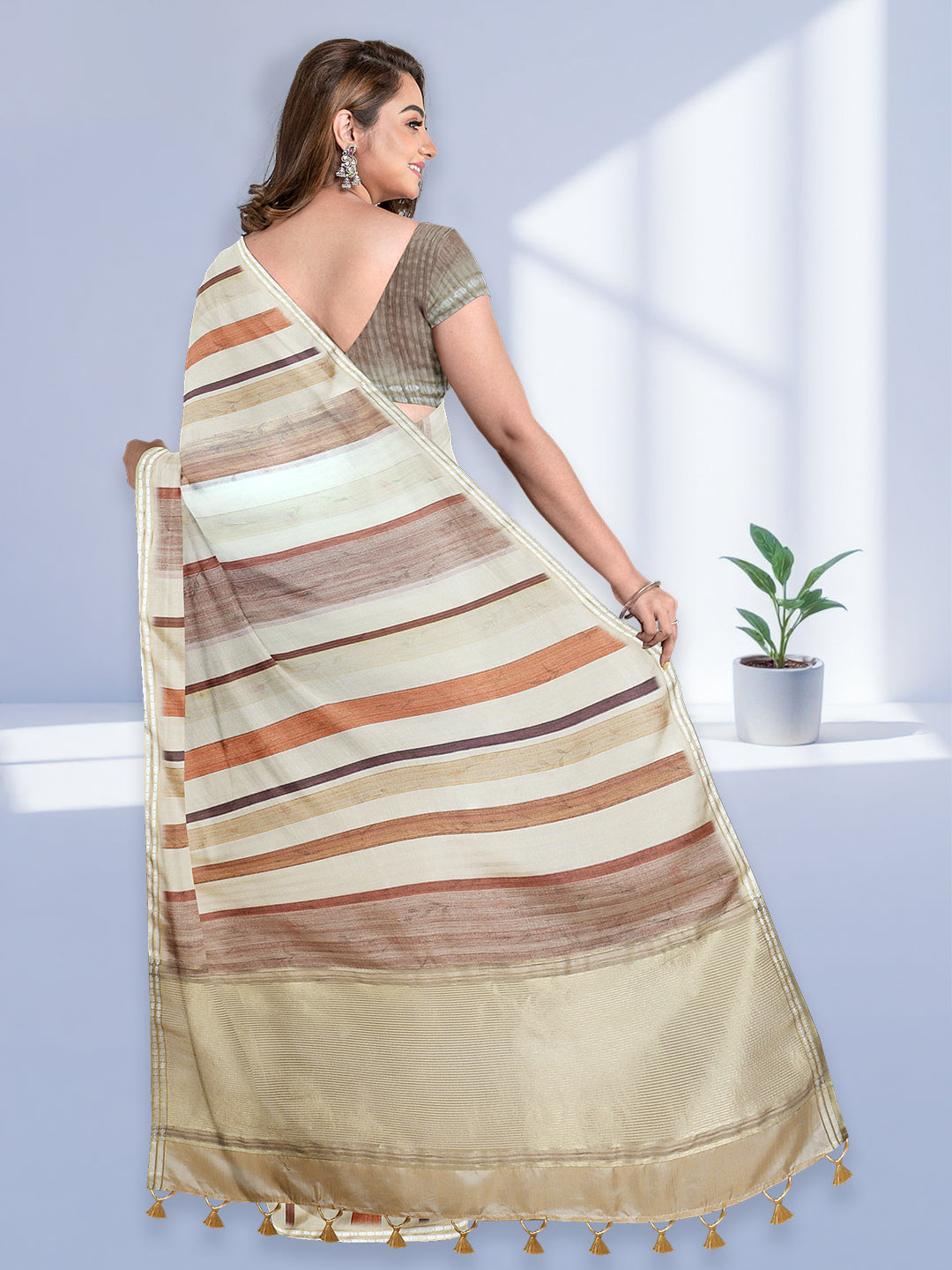 Women Sandal Semi Tussar Saree ST287