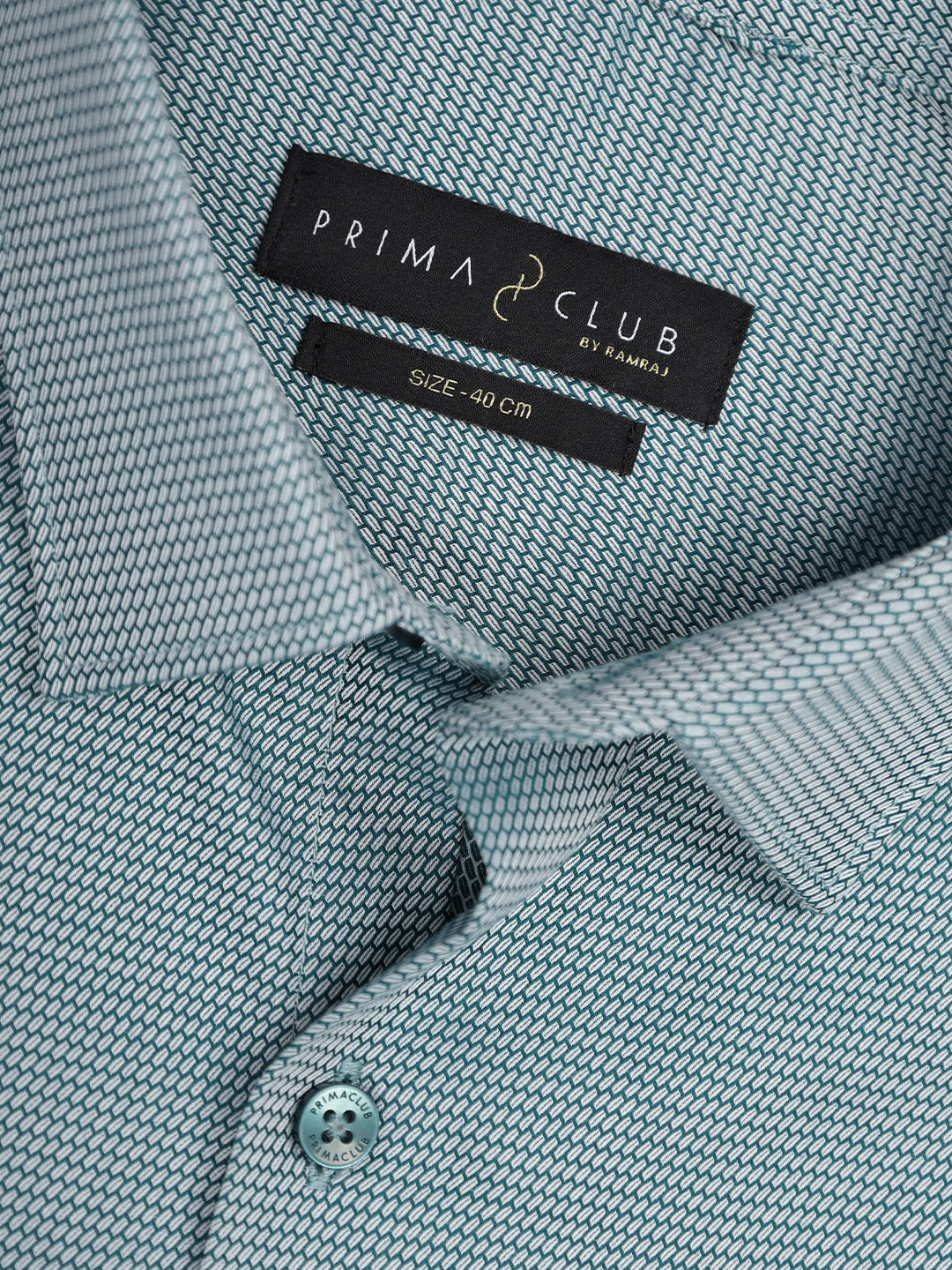 Prima Club Premium Cotton Dobby Teal Green Regular Fit Shirt SRBD2
