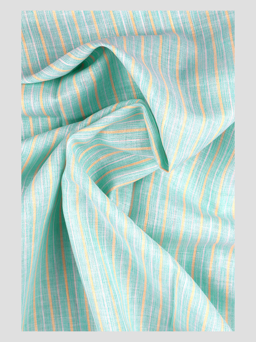 Cotton Colour Striped Blue Shirting Fabric High Style