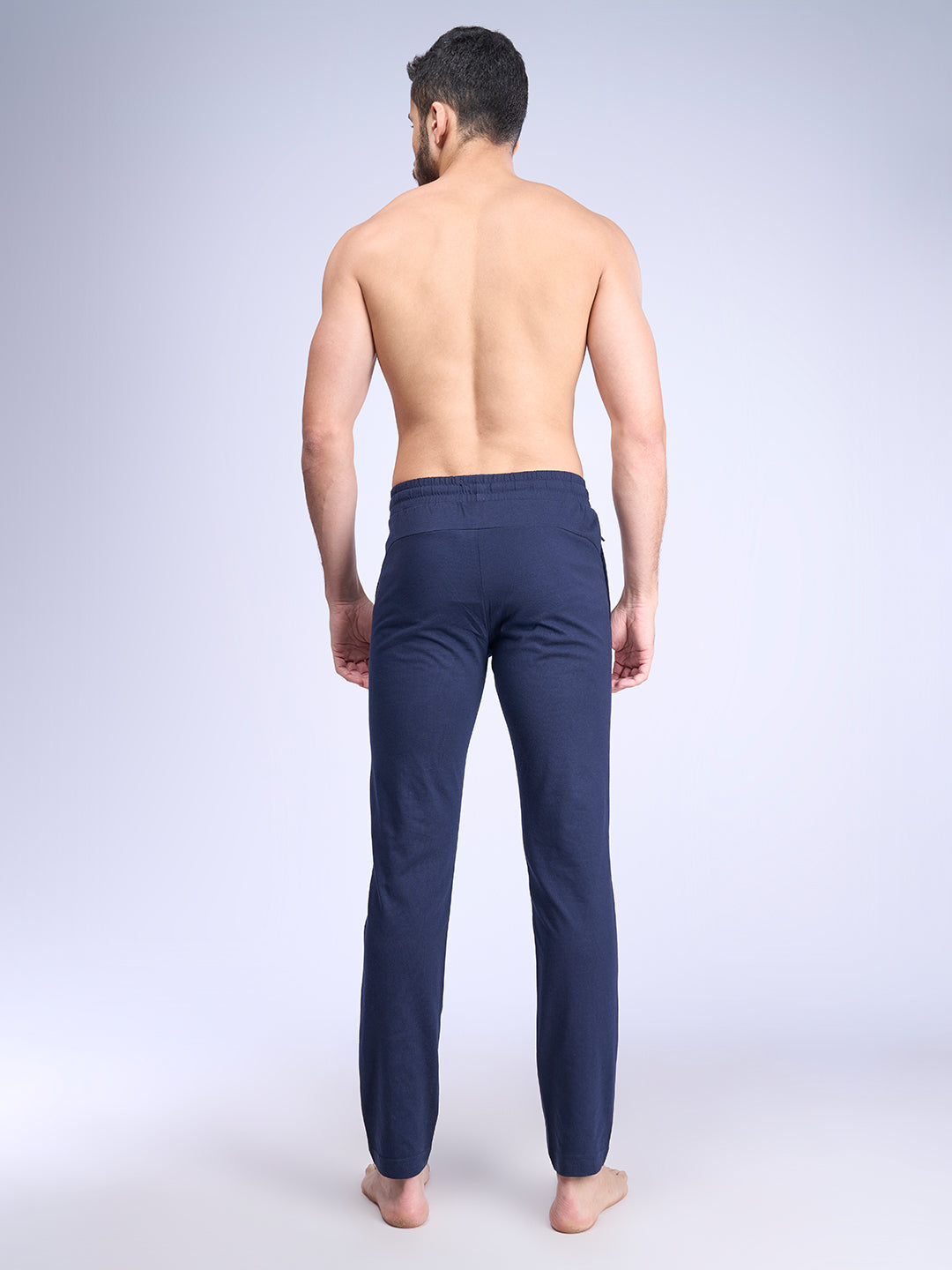 Super Combed Cotton Side Sew Panel Smart Fit  Zipper Pocket Track Pant Navy-ETK2