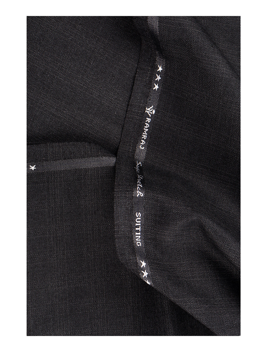 Cotton Denim Black Colour Plain Pants Fabric Enable Stertch-Double side view