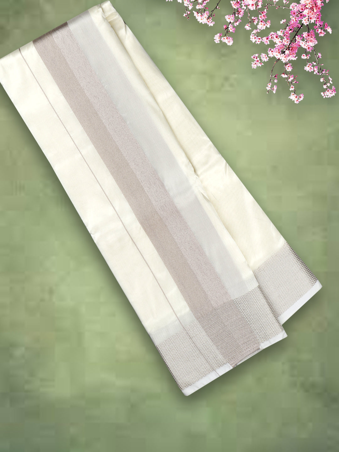 Men Rose Gold Jari Double Layer Dhoti Event Special