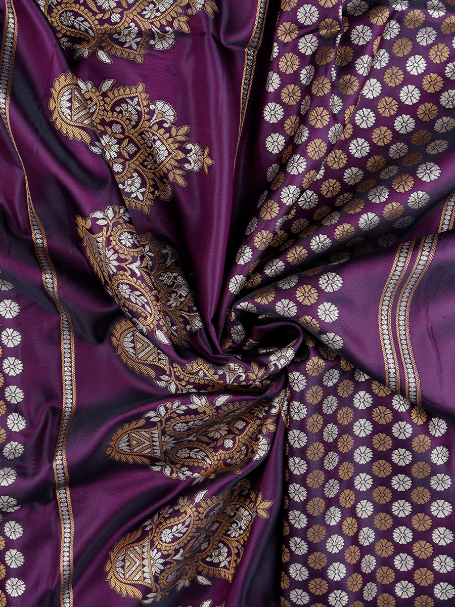 Women Elegant Semi Silk Dark Purple Saree with Tussle SS58-Close view