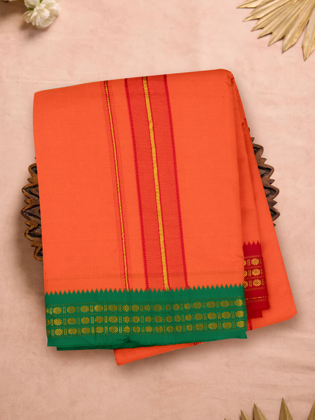 Men Panchakacham with Angavasthram Dheeksha Orange (9+5)