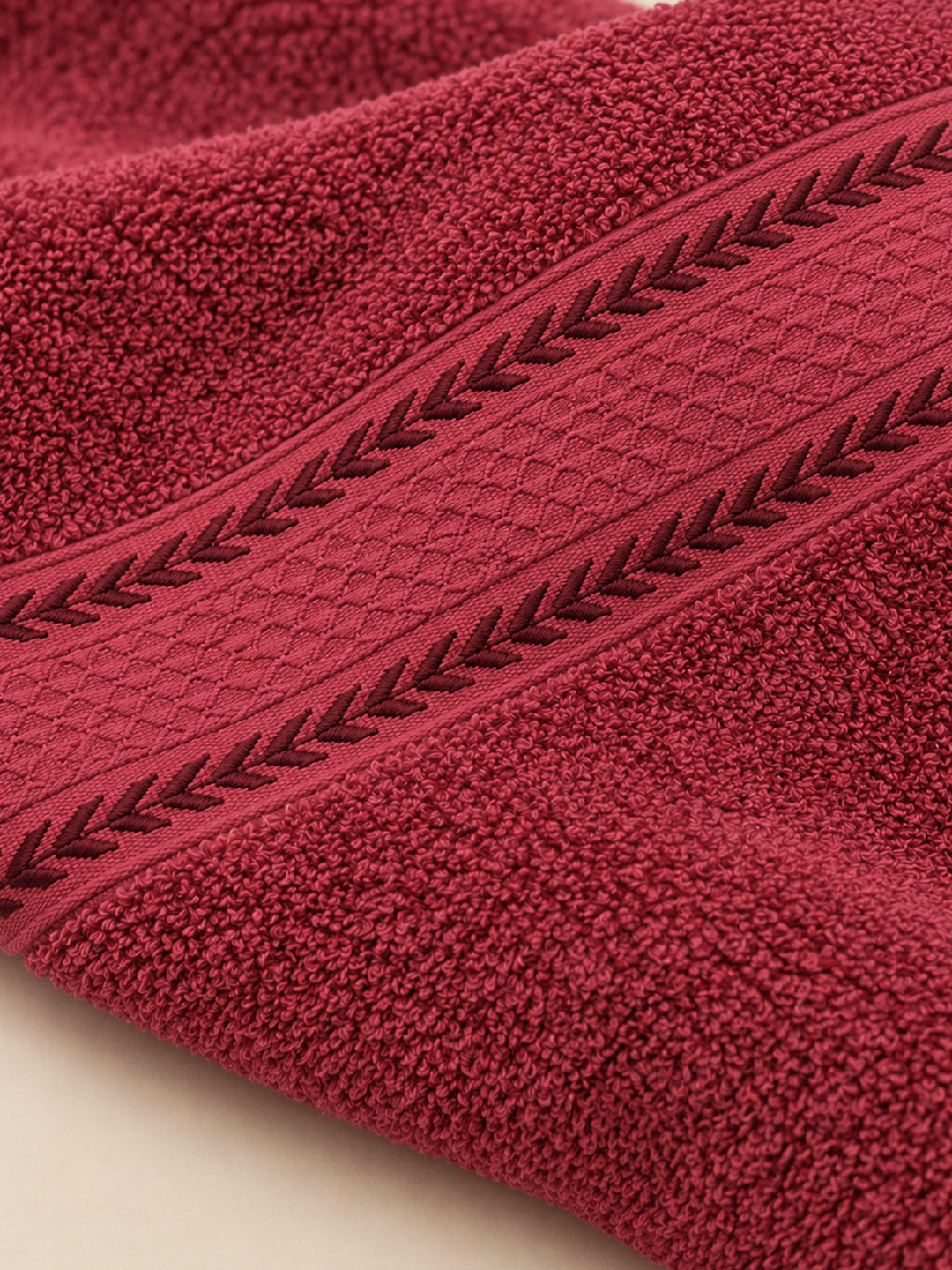 100% Cotton Rumba Red Terry Bath Towel - 380 GSM | 75 x 150 cm