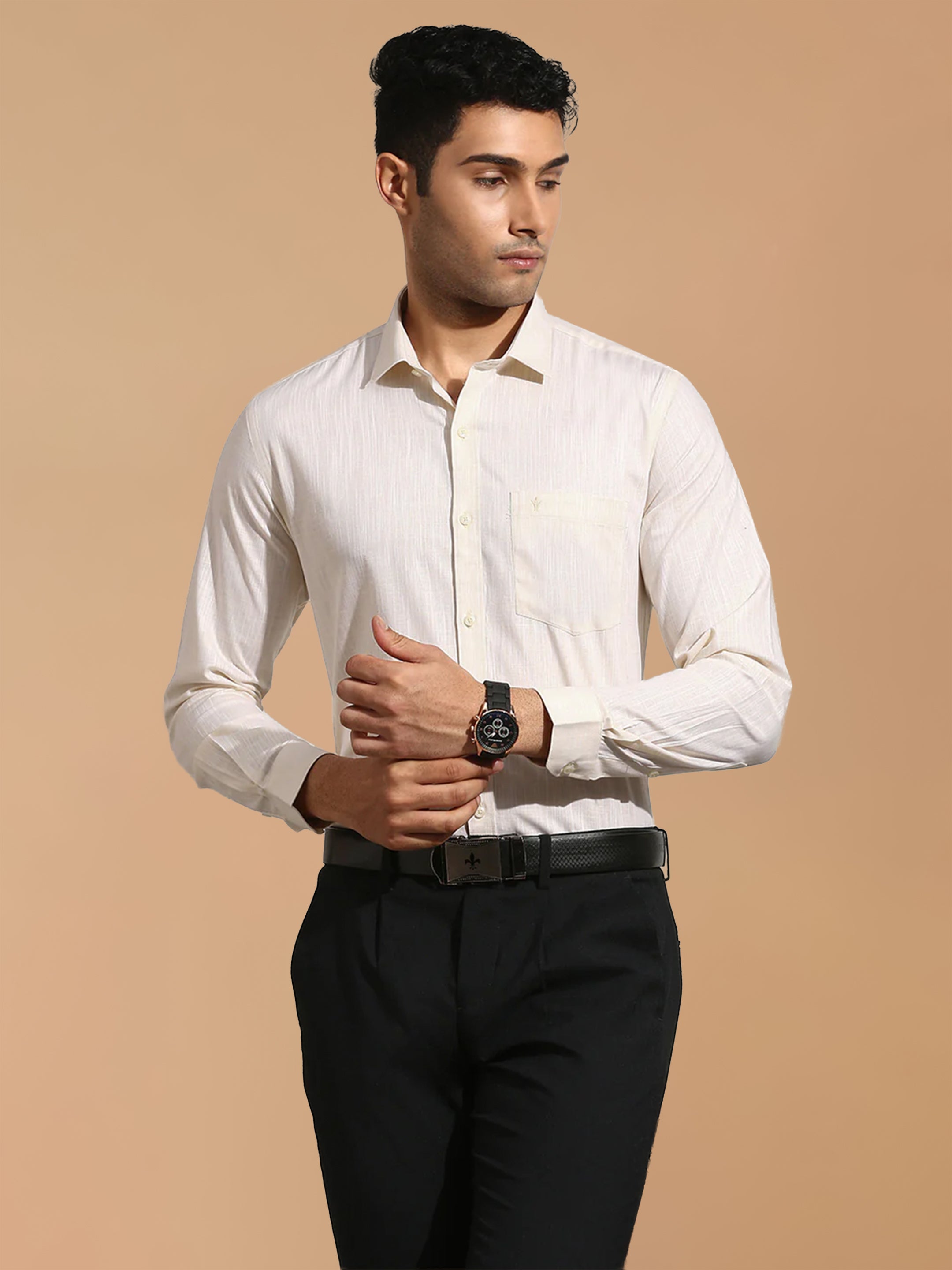 100% Cotton Cream Smart Fit Shirt CL2 GT36
