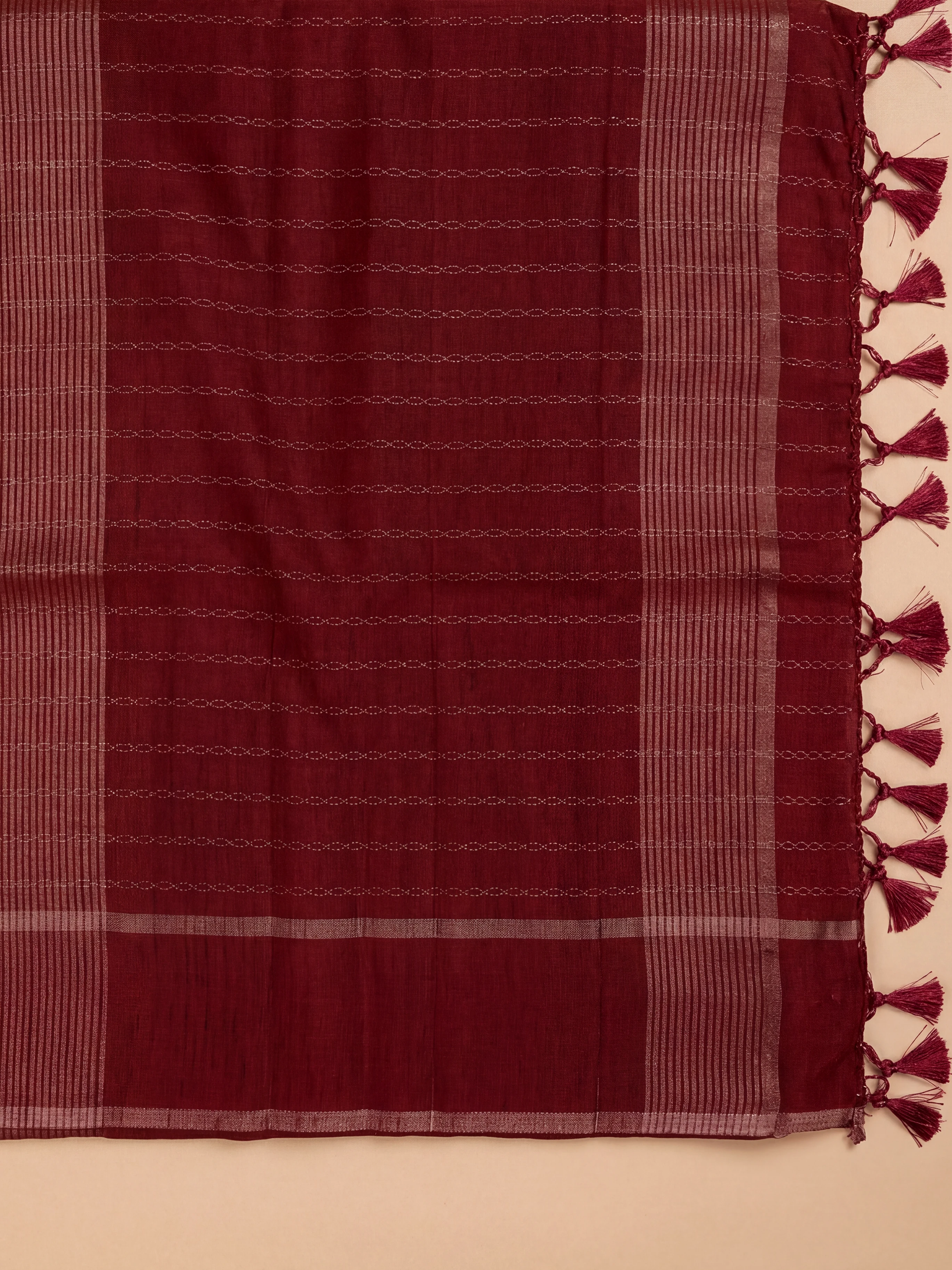 Women Semi Tussar Red Saree ST332