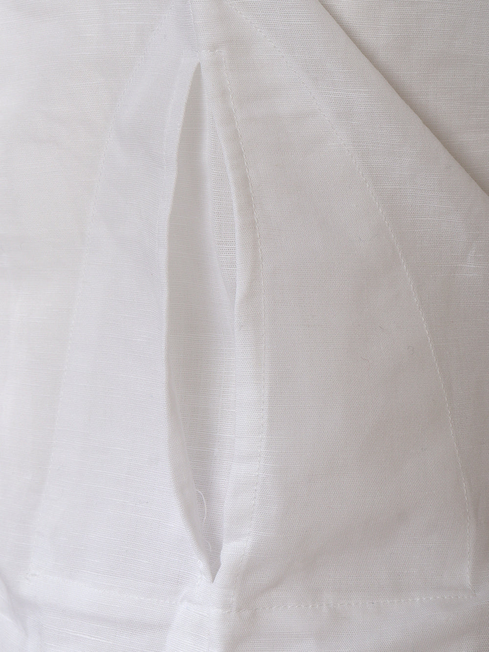 Men Pure Linen Medium Length Kurta White PL M17