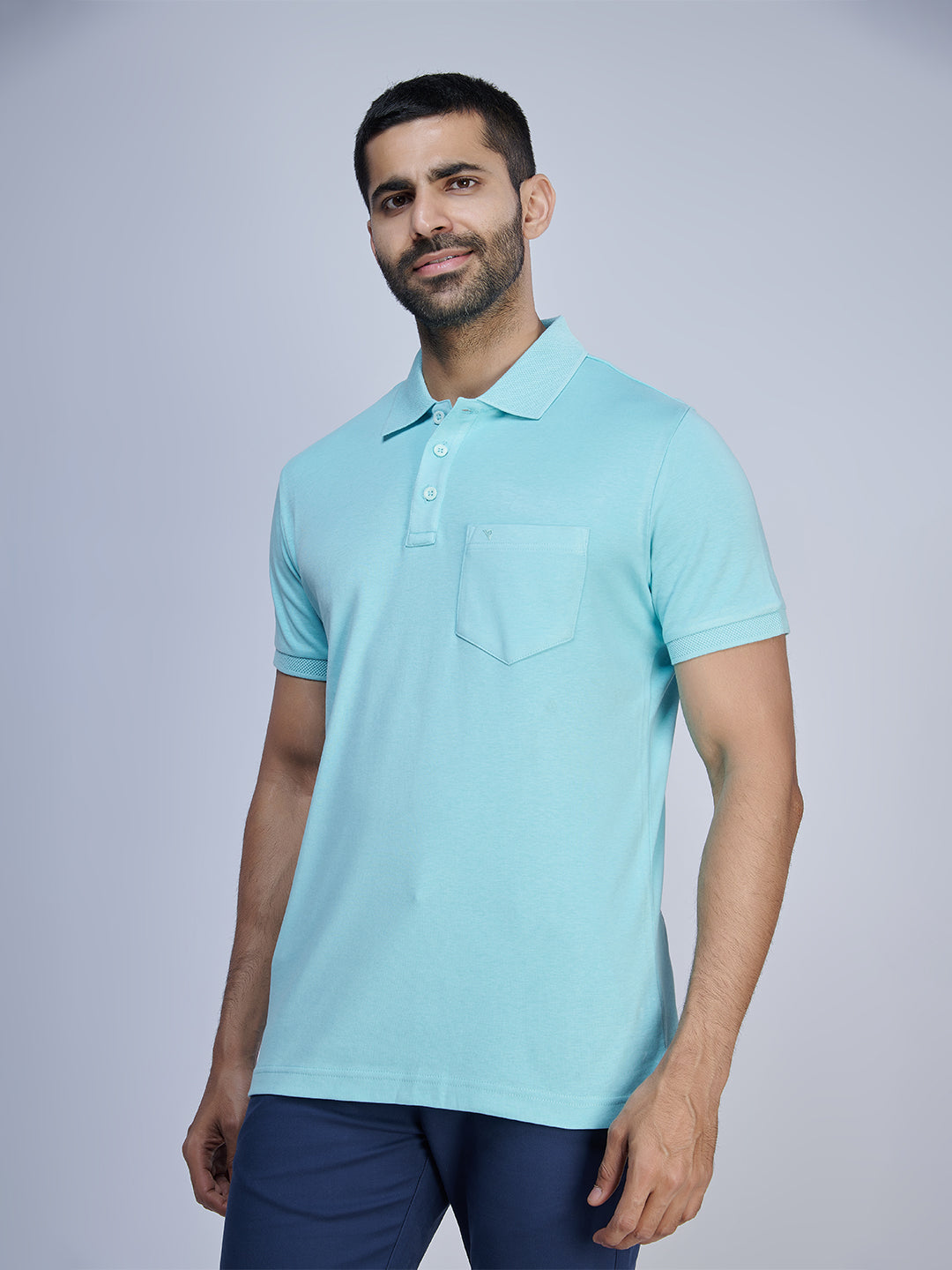 Mens Polo Tshirt Aqua