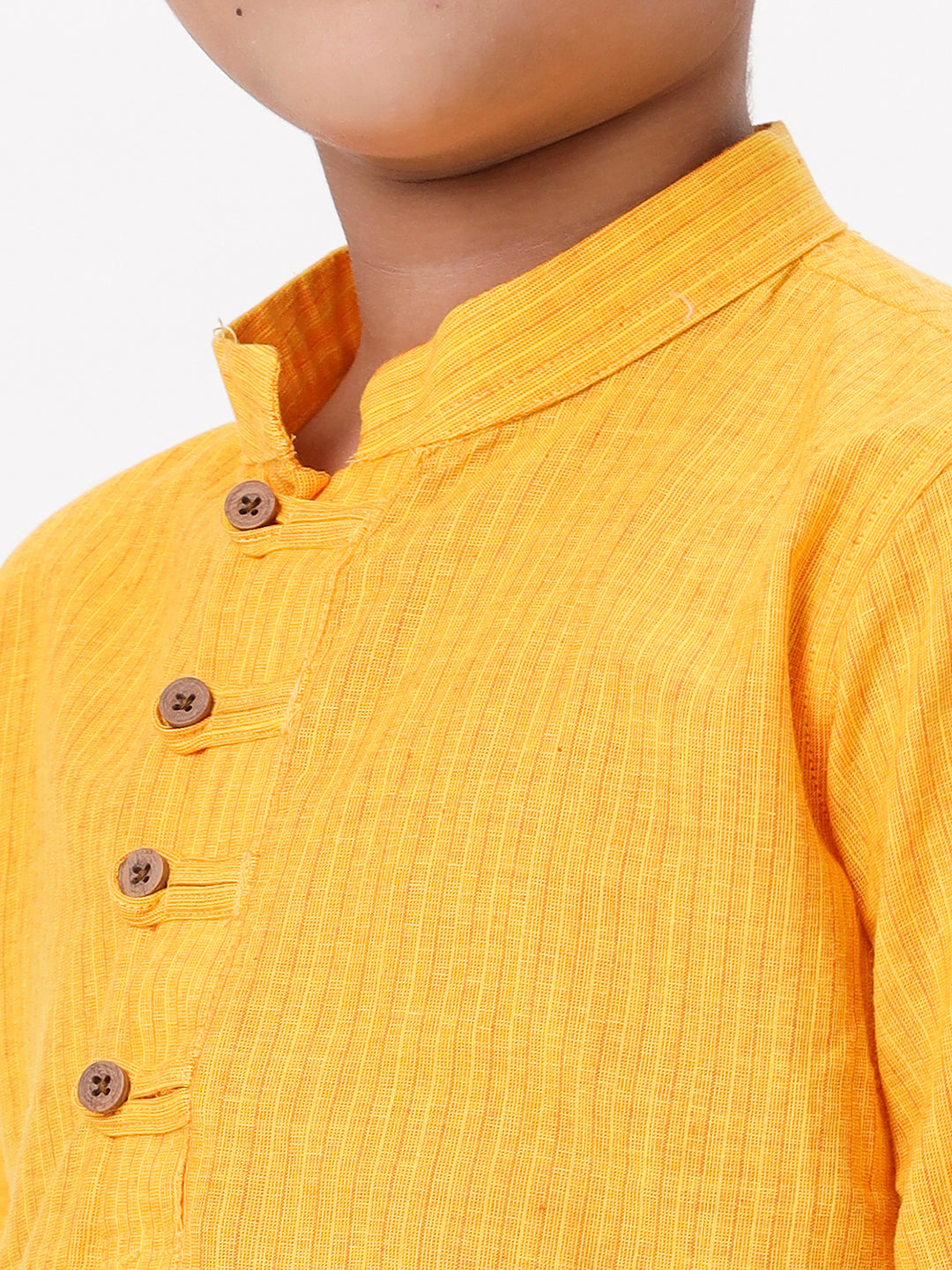Boys Breeze Cotton Full Sleeves Yellow Kurta with Dhoti Combo-Zoom view