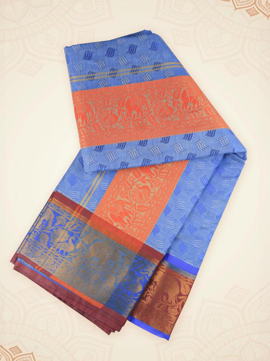 Men Art Silk Panchakacham Blue Bheeshmar(9+5) BM02