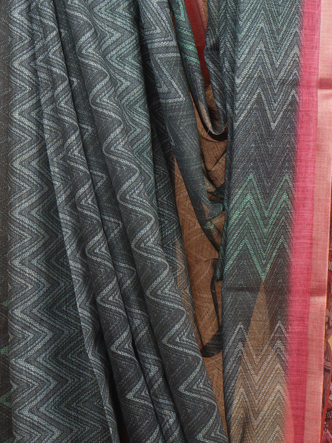 Women Green Semi Linen Saree SL221