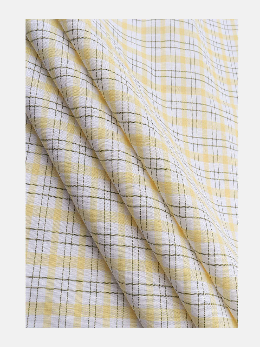 Men 100%Cotton Checked Shirt Fabric Yellow Liberty Cotton