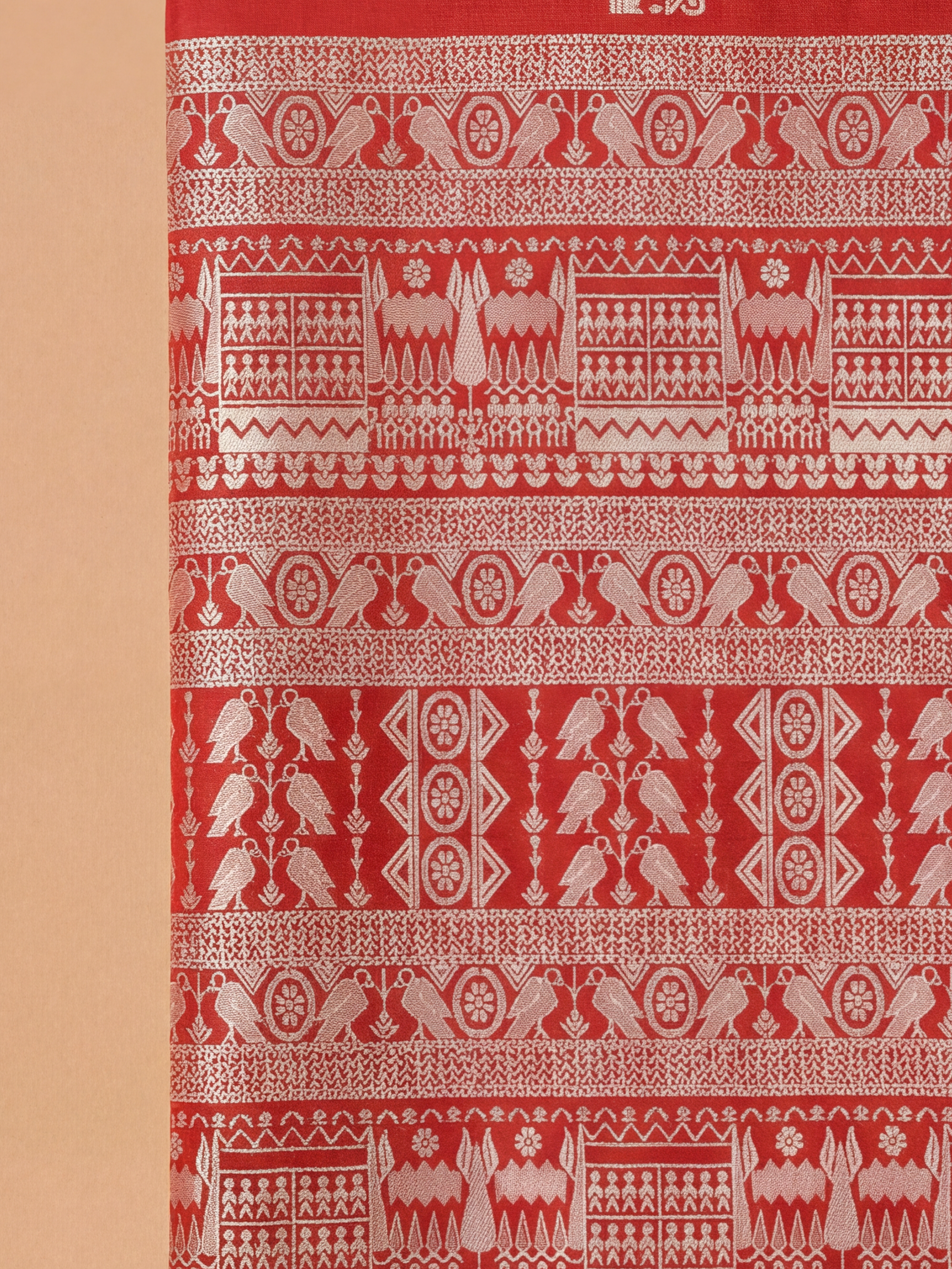 Women Semi Raw Silk Red Saree SRS115
