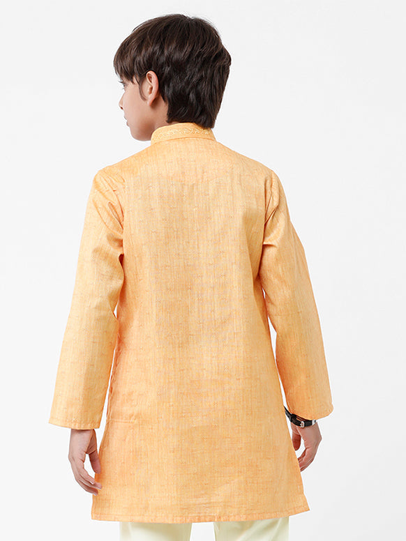 Boys Cotton Full Sleeves Orange Kurta BK03