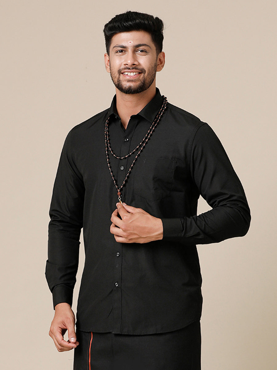 Men Cotton Rich Shirt Devotional Culture Club Black