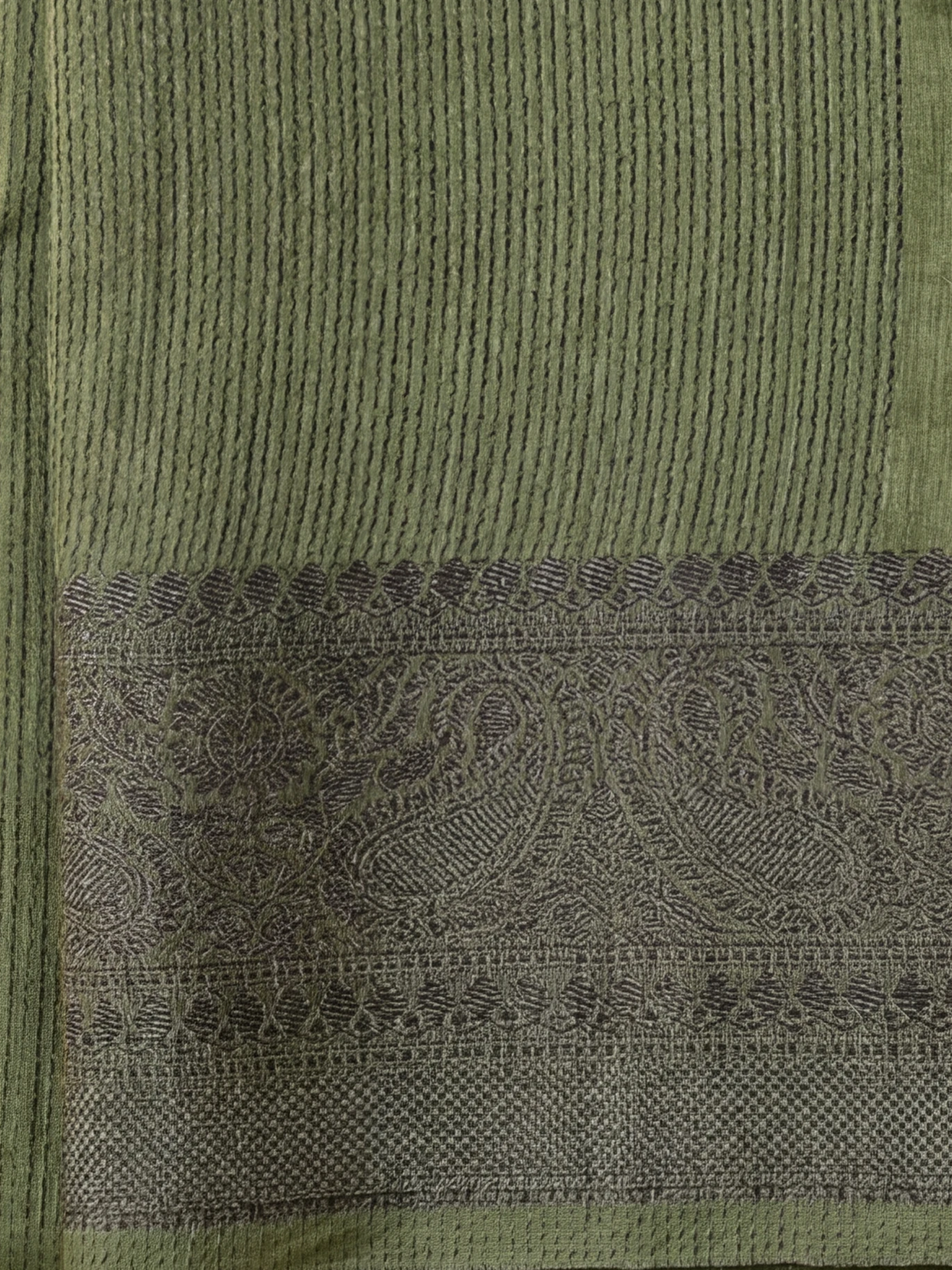 Women Semi Tussar Pista Green Saree ST336