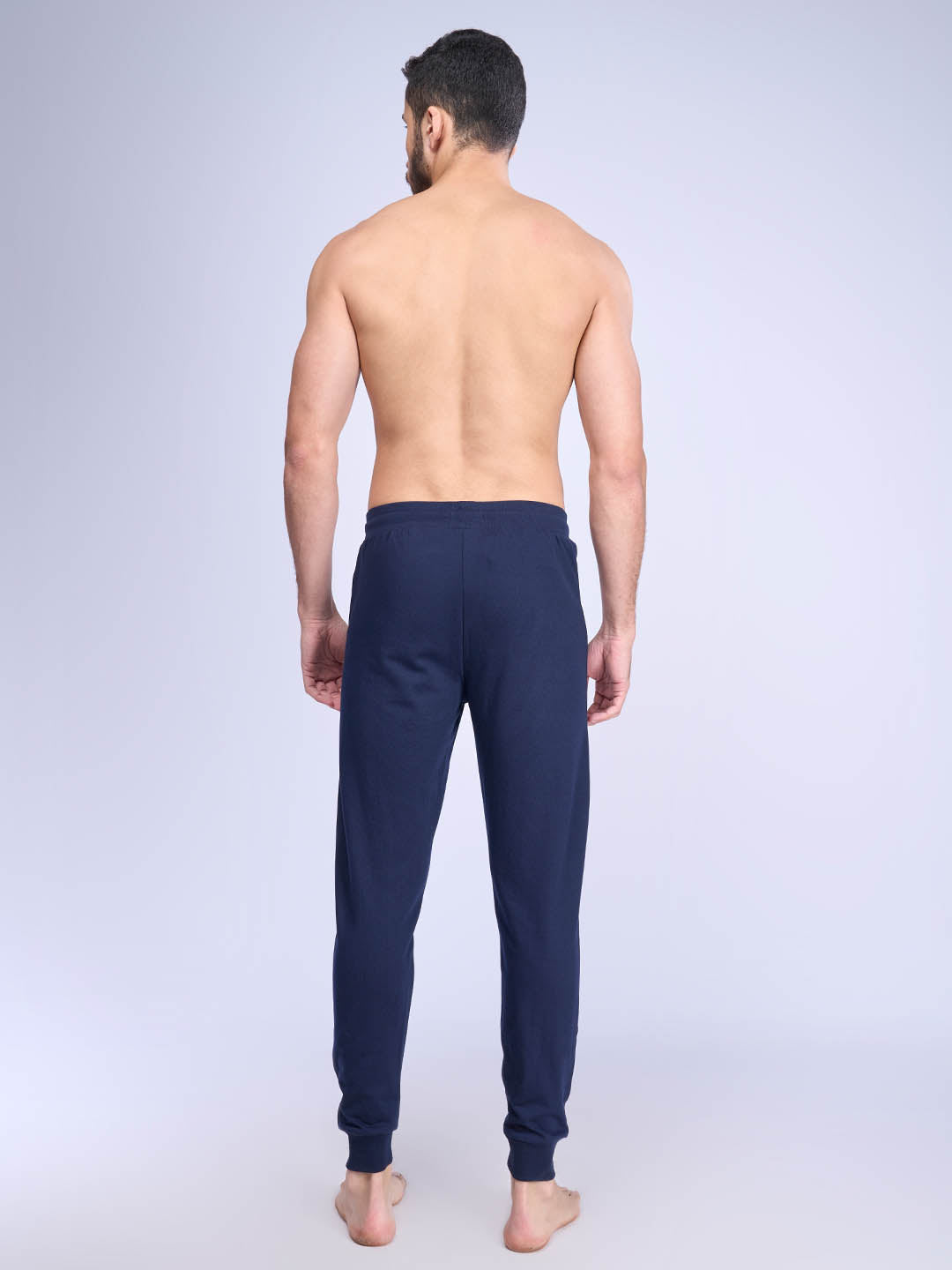 Men Cotton Zipper Packet Jogger Navy