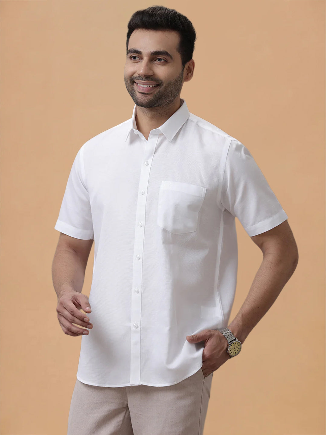 Cotton Linen White Shirt - Natural Texture & Comfort