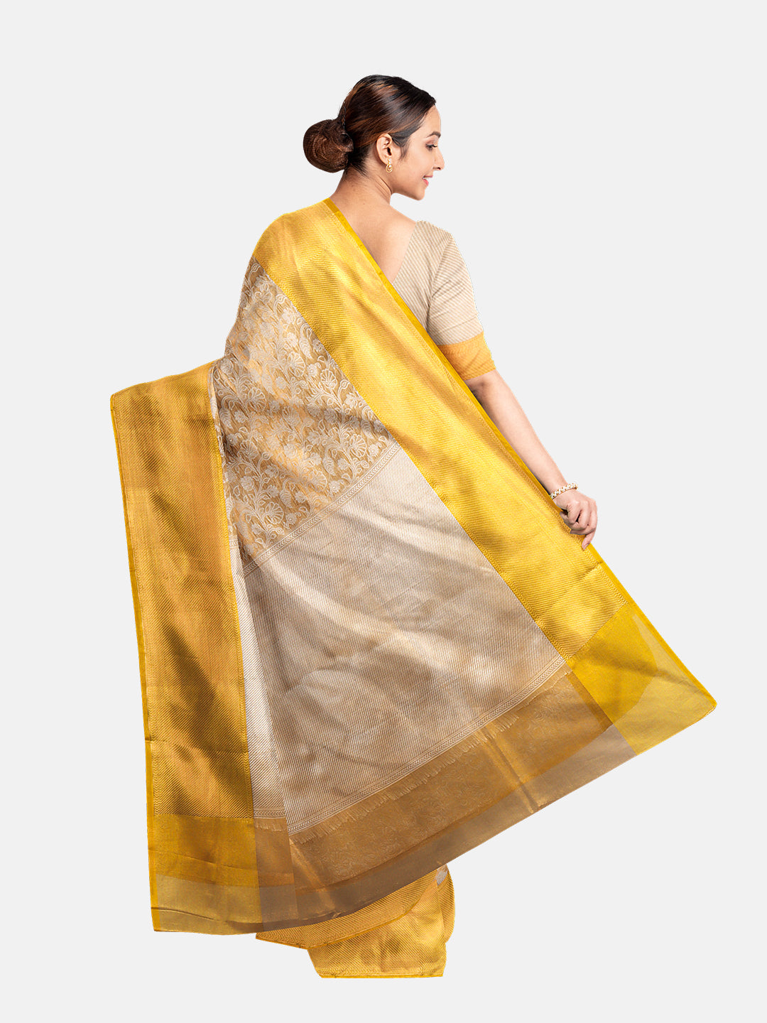 Couple Combo Art Silk Shirt & Dhoti Set With Semi Silk Saree SS273