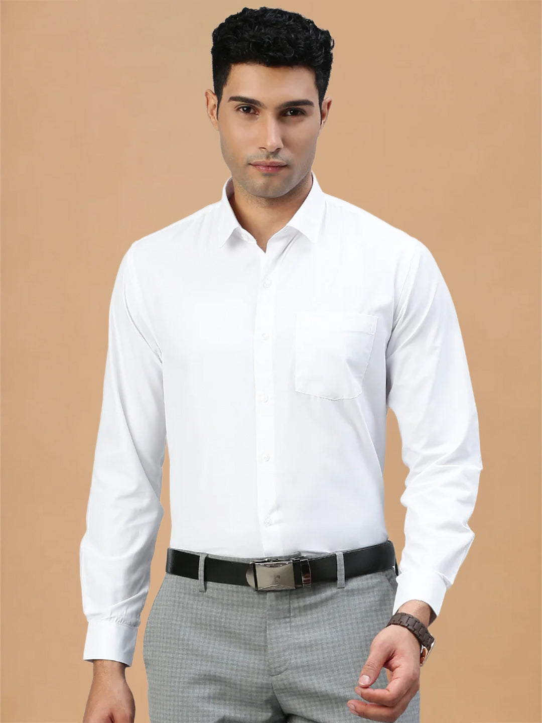 Cotton Rich Prestigious Fit White Shirt 2 Pcs Combo