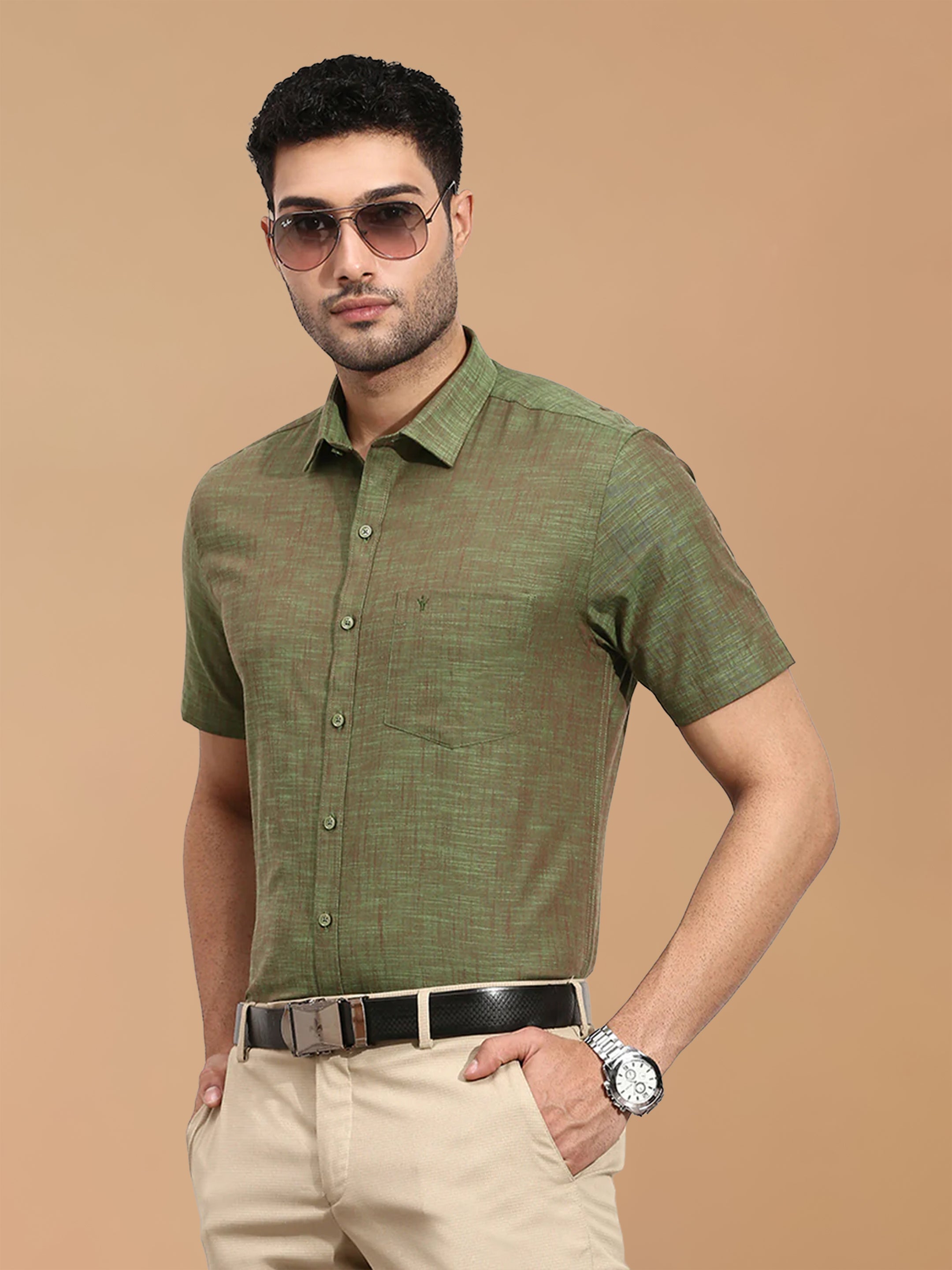 100% Cotton Green Smart Fit Shirt CL2 GT19
