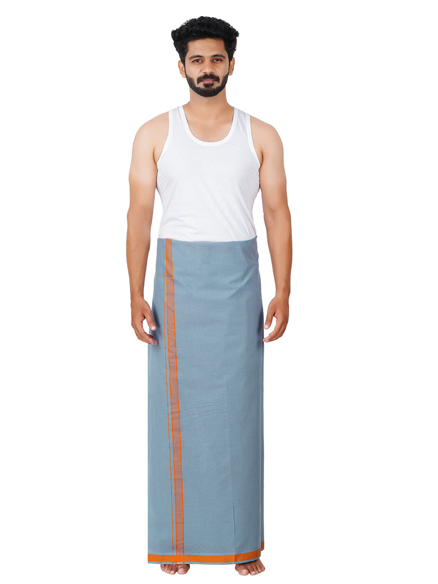 Mens Grey with Fancy Border Dhoti Mystyle Colour 3-Full view
