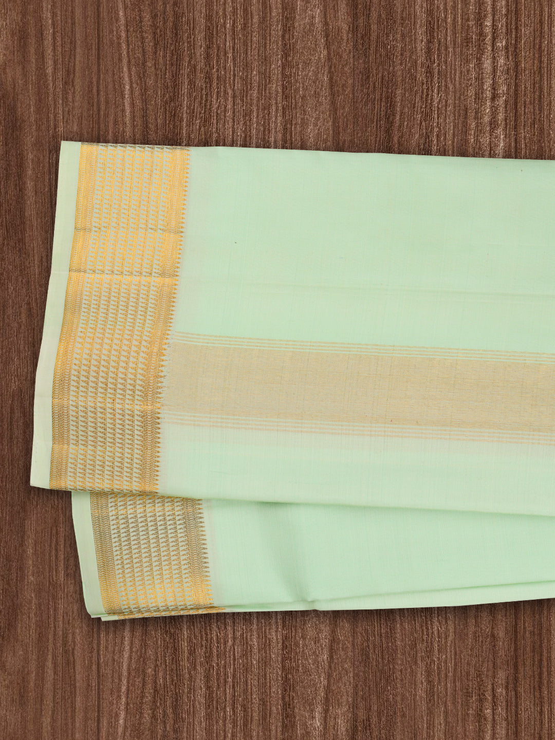 Men Pure Silk 3" Jari Gold Border Amirtham