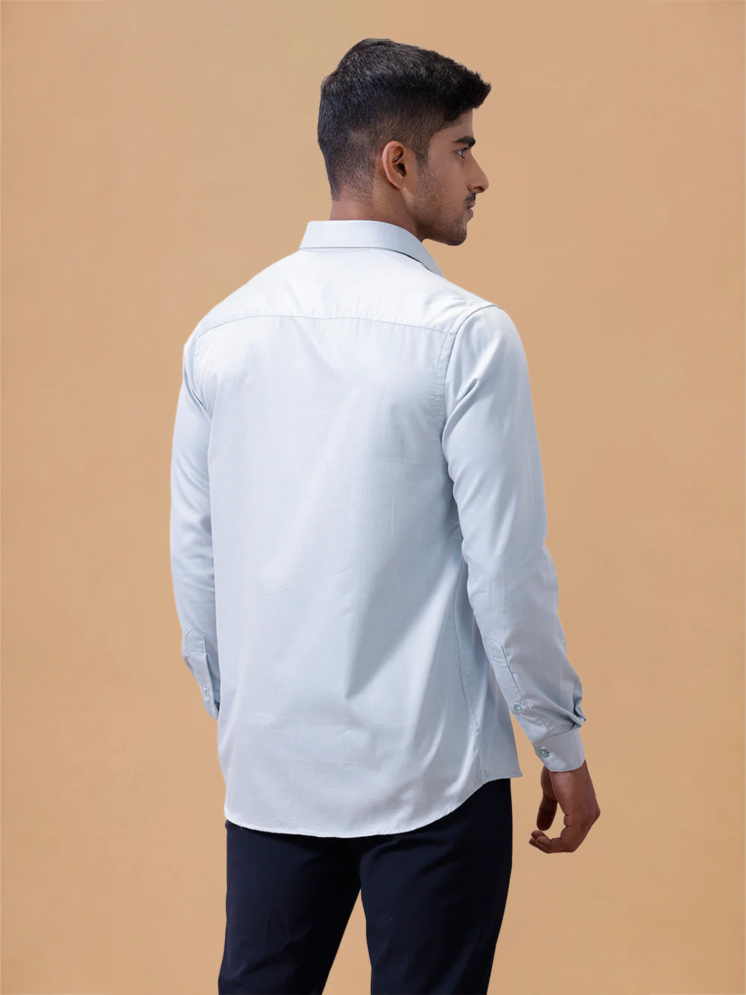 Cotton Rich LT Teal Blue Regular Fit Shirt T61 AKT4