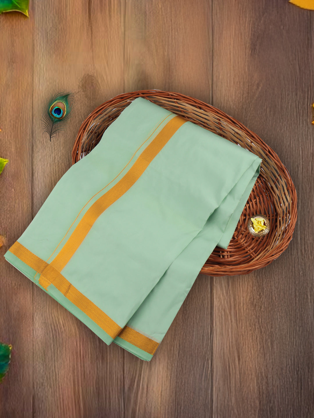 Men Art Silk Jari Dhoti & Shirting Set M.Grey Ashirwath(3*1)