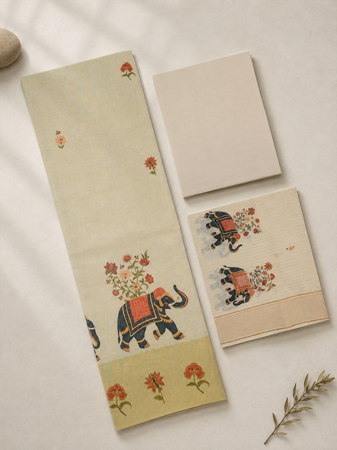 Women Tissue Gold Printed Dress Material DM378