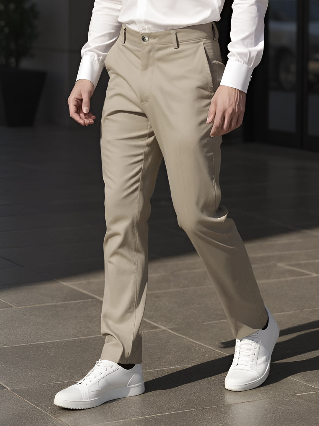 Men Cotton Lycra Sandal Smart Fit Pant Zara