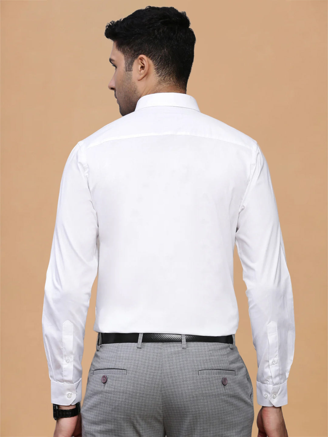 Classic Texture Weave Premium Cotton White Shirt - Oxford