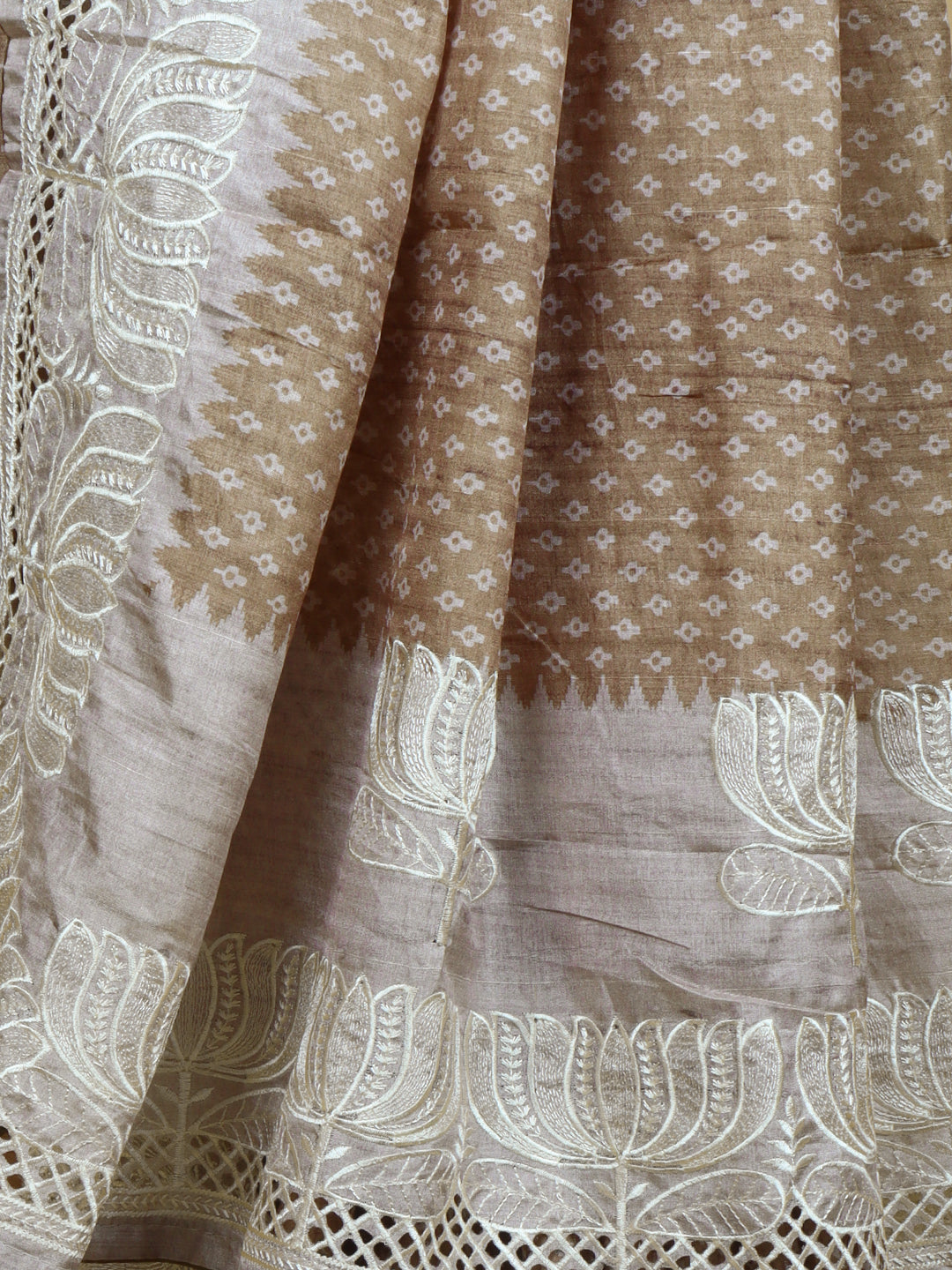 Women Brown Semi Tussar Saree ST275