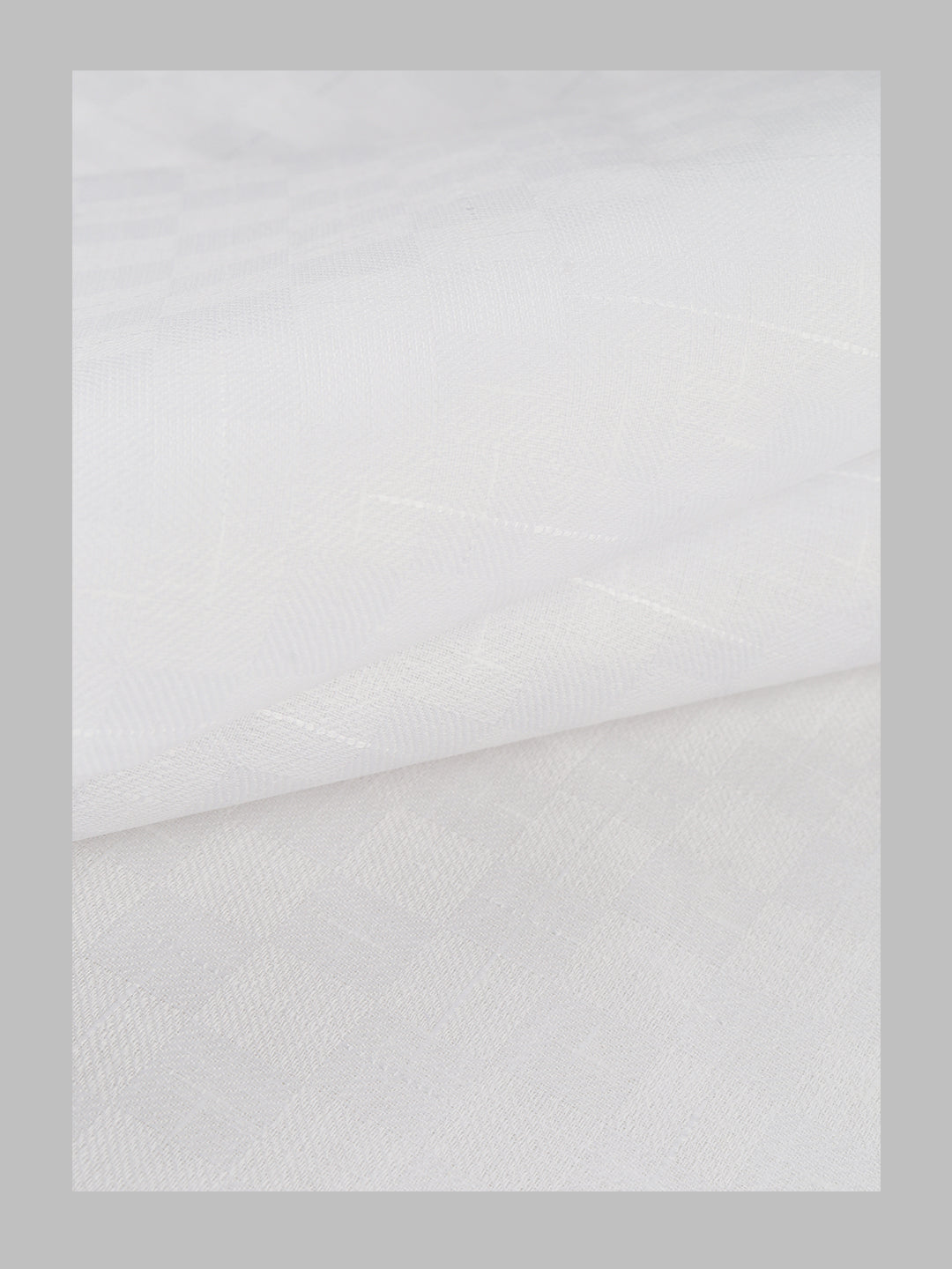 Men Cotton Blend Self Design Shirt Fabric White Classic 02