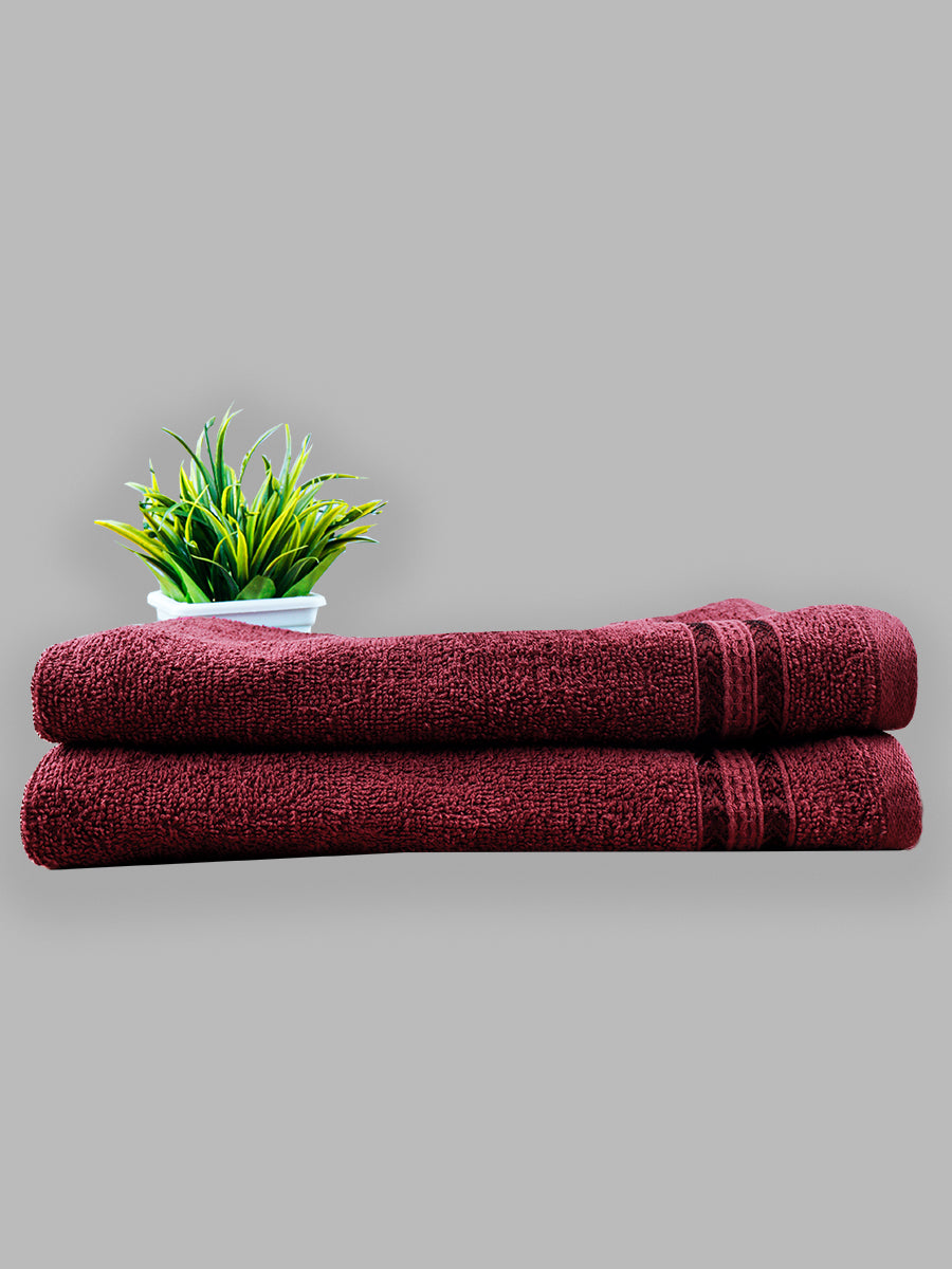 Premium Soft & Absorbent Maroon Terry Hand Towel HC2 (Pack of 4)