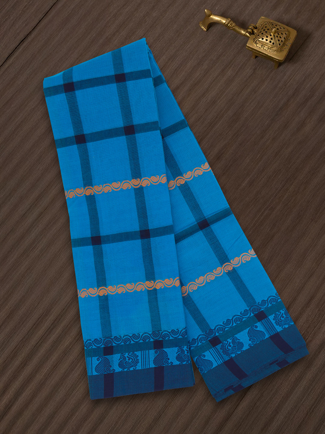 Women Blue Pure Chettinad Cotton Saree PCS202