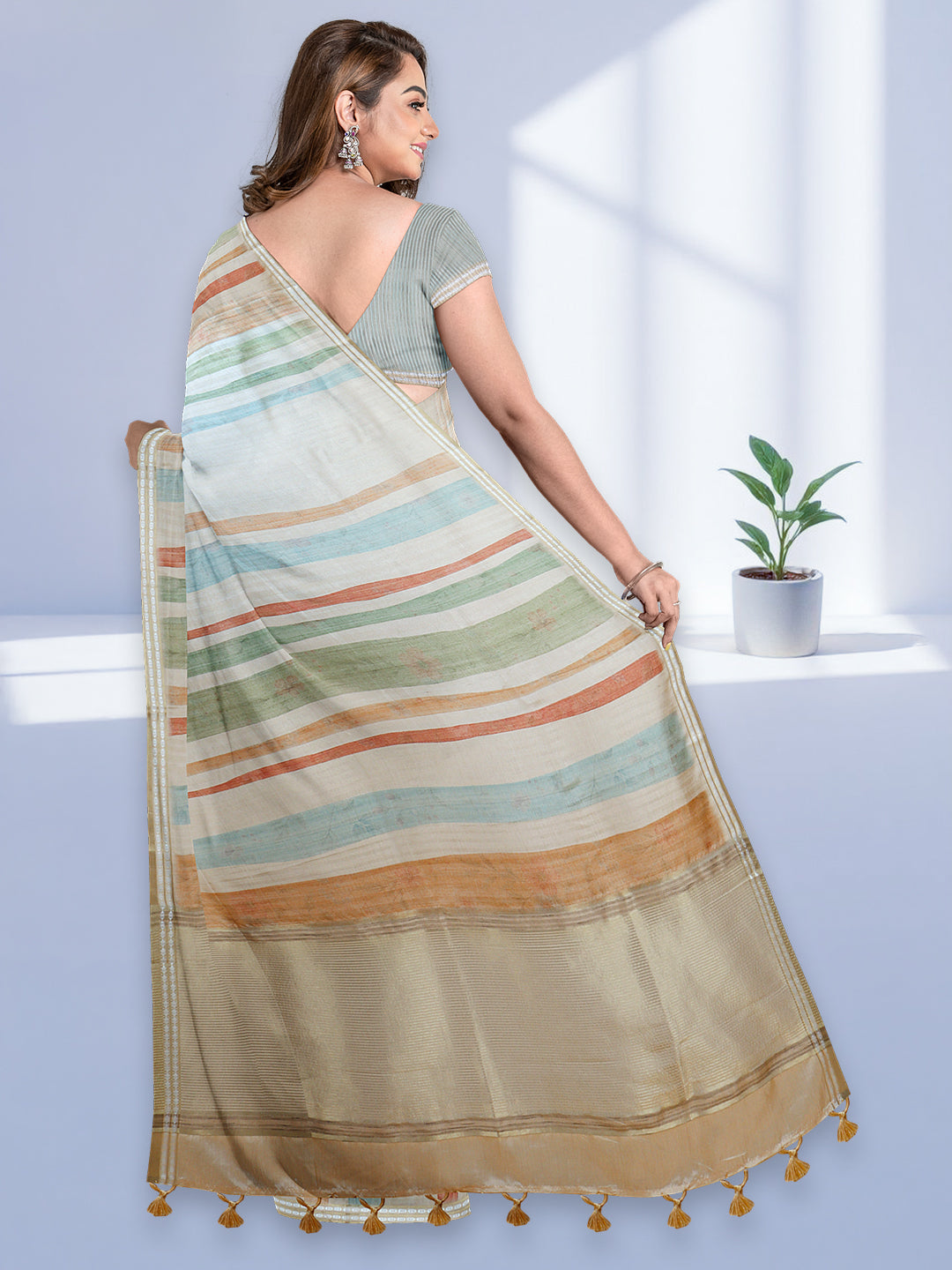Women Sandal Semi Tussar Saree ST292