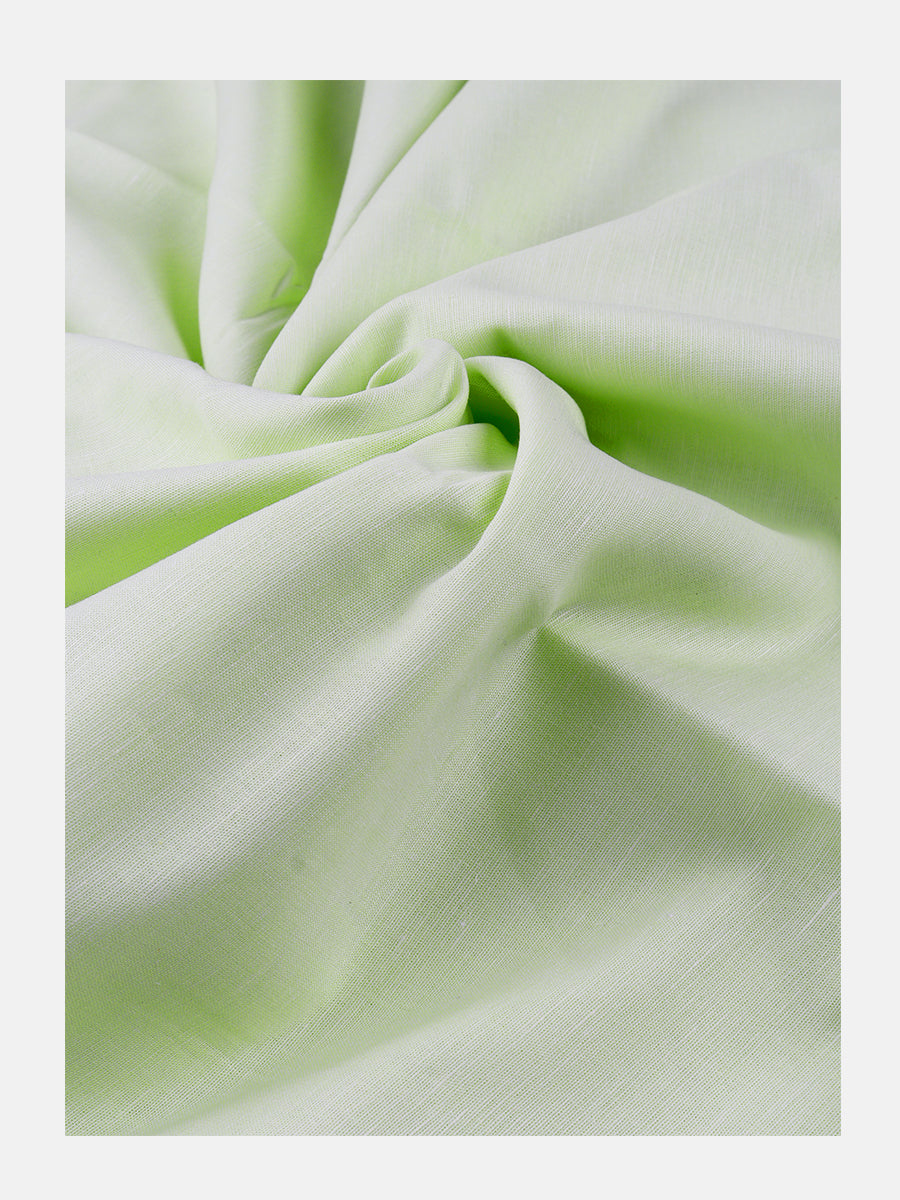 Linen Cotton Plain Colour Shirt Fabric Pista Green Unic Fashion-Close view