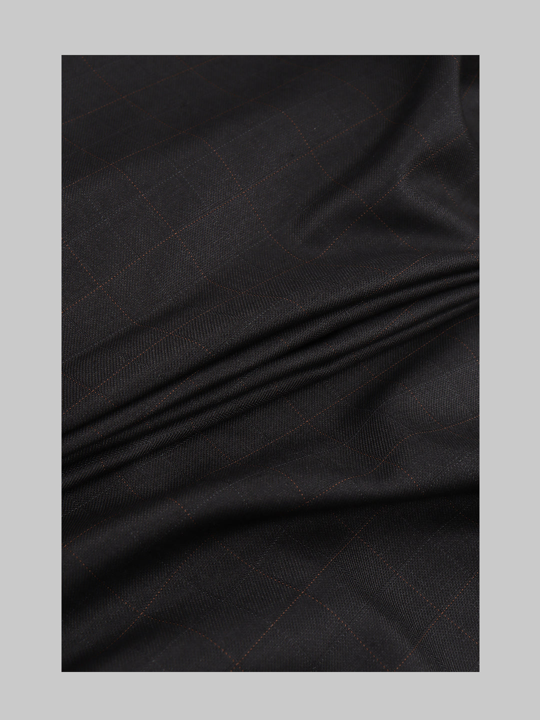 Men Poly Viscose Blend Checks Pants Fabric Black Jolly Days