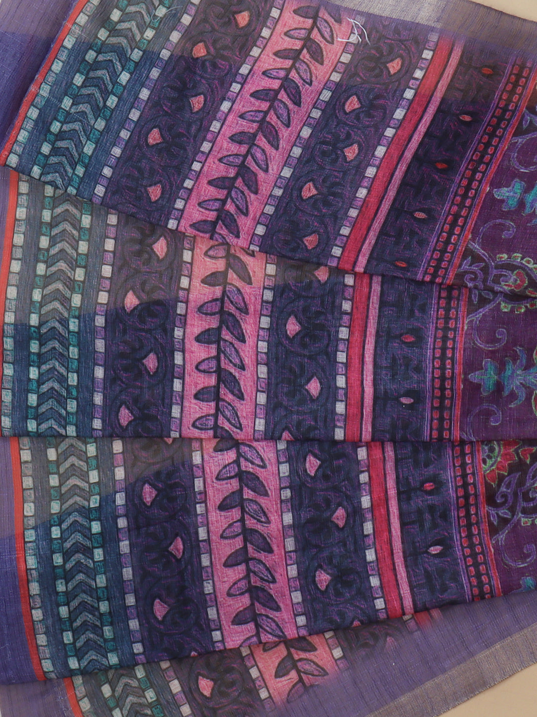 Women Violet Semi Linen Saree SL219
