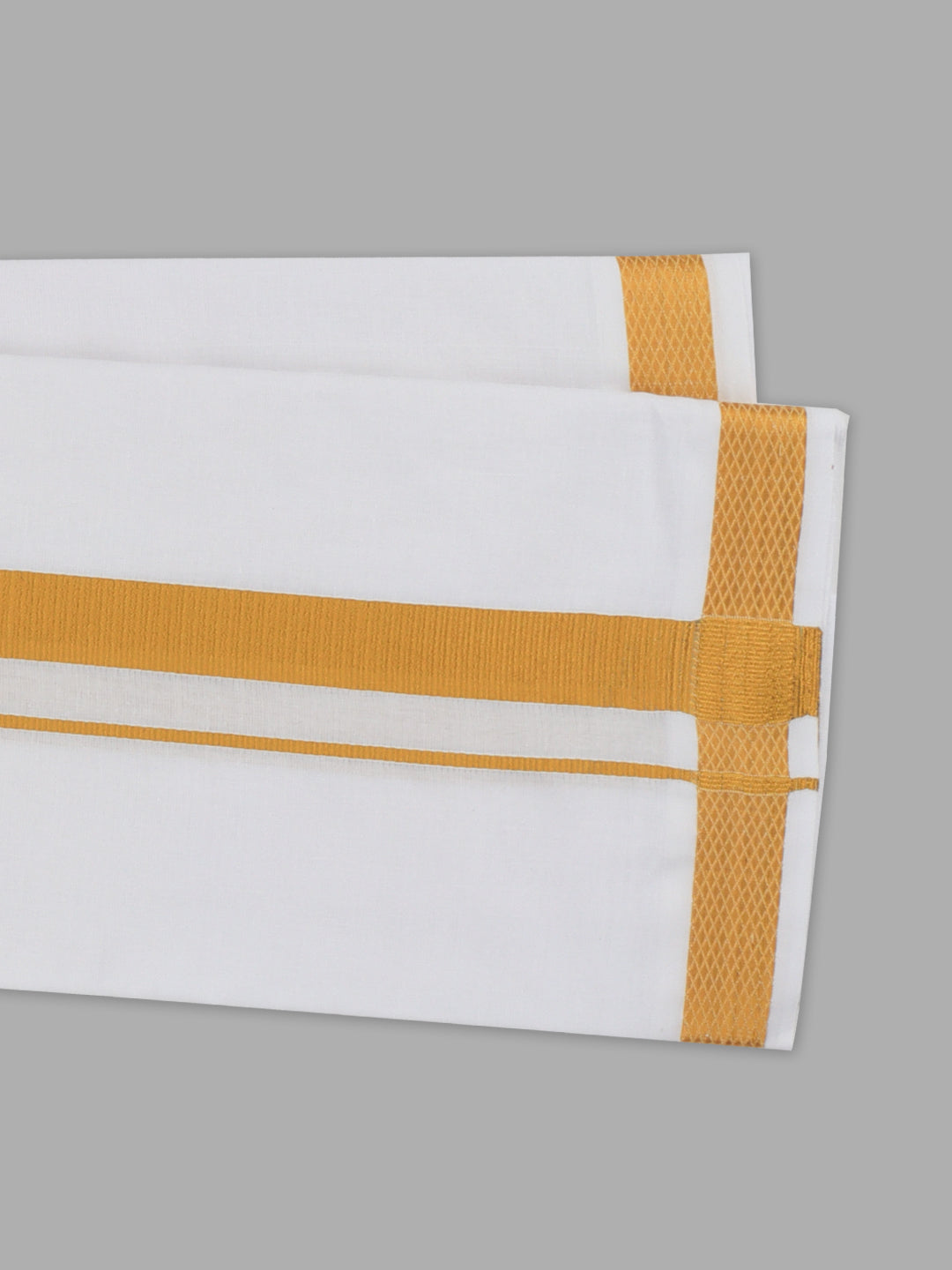 Vetha White 3/4" inch Jari Border Towel