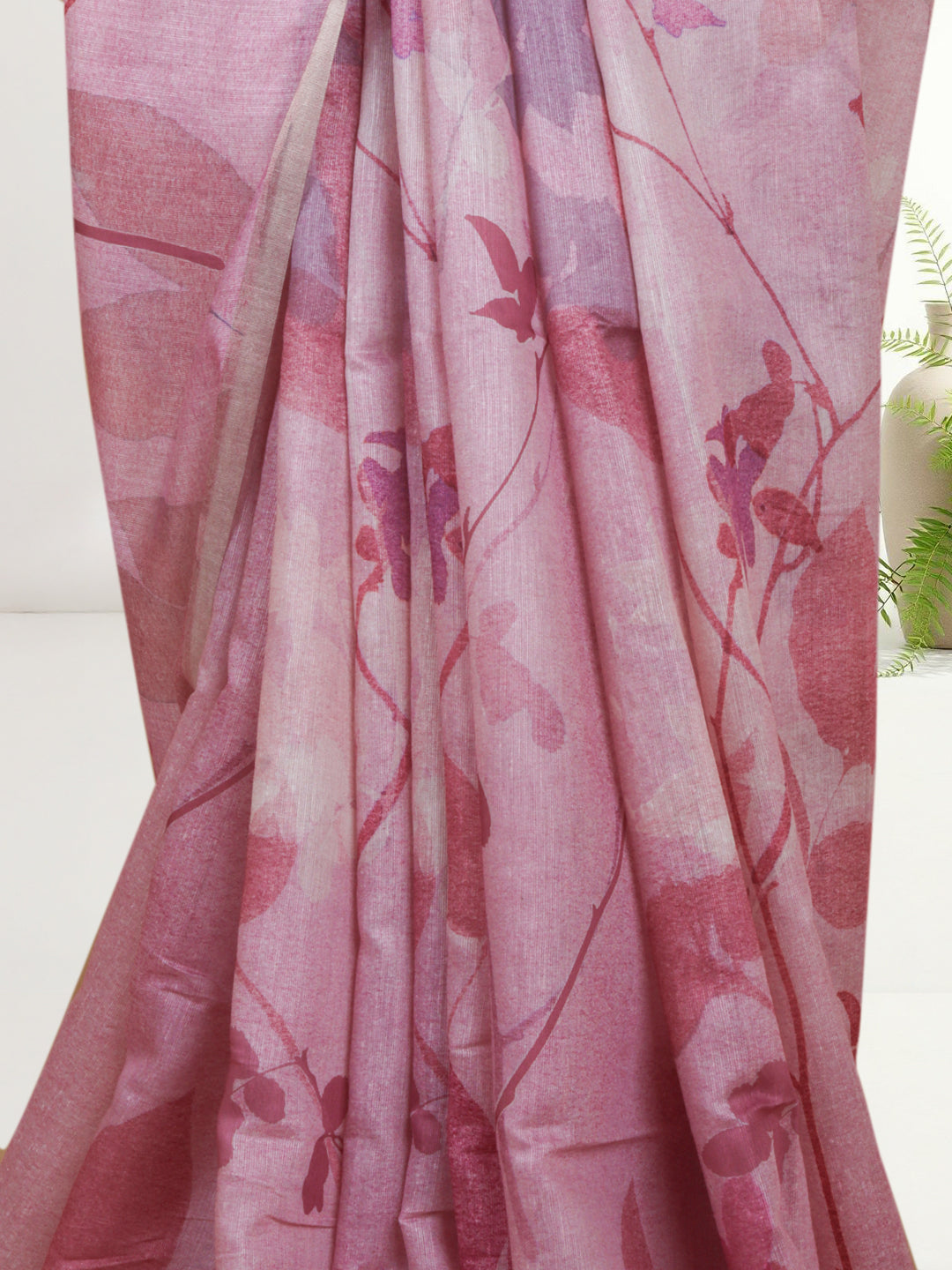 Women Light Pink Semi Tussar Saree ST278