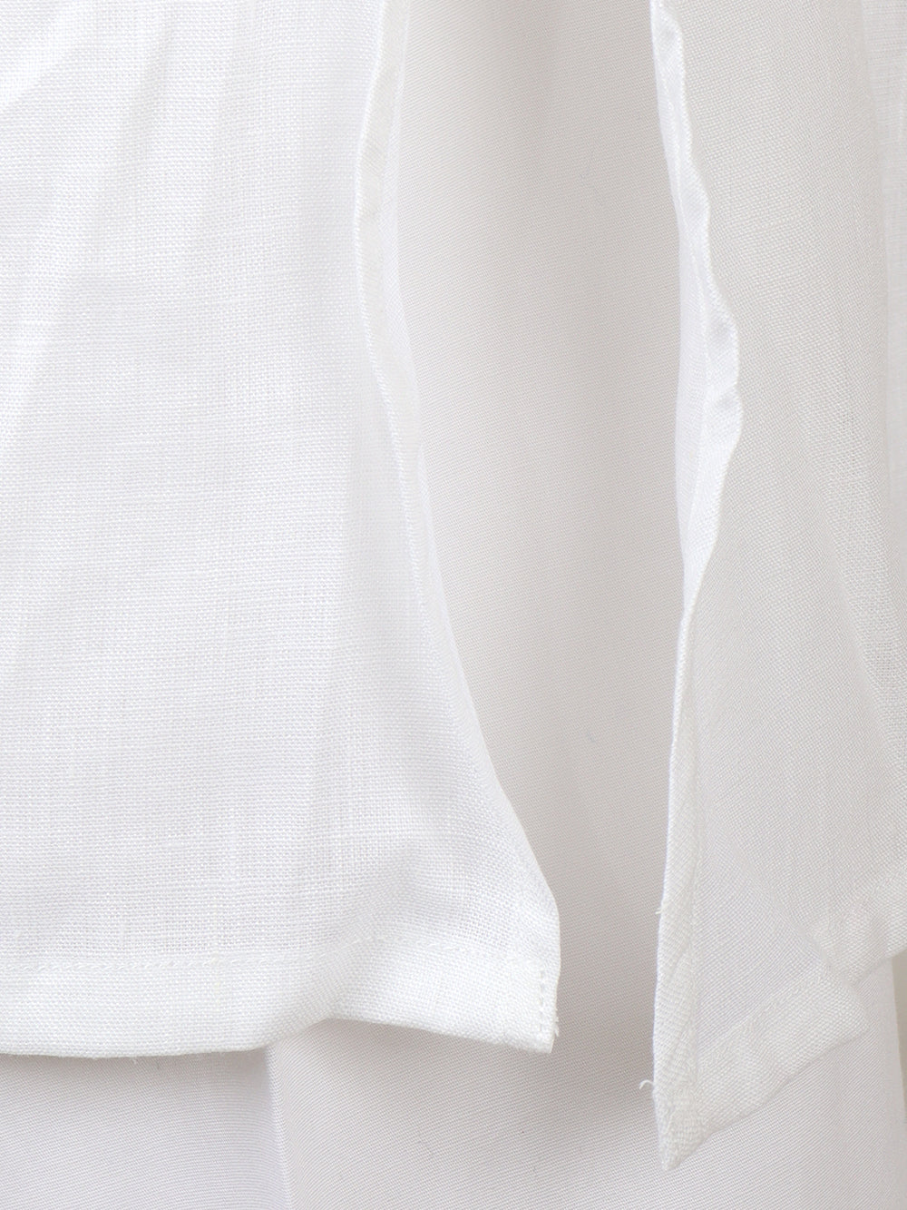 Men Linen Cotton Medium Length Kurta White LC M17
