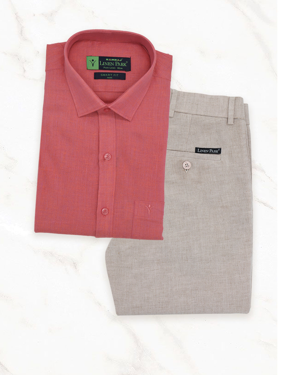 Mens Pure Linen Shirt and Linen Cotton Pant Combo L14