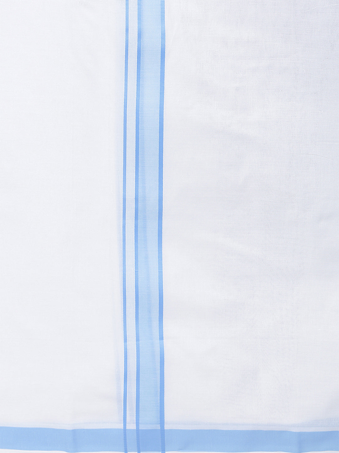 Men 100% Cotton Double Layer White Dhoti with Fancy Border RPN04