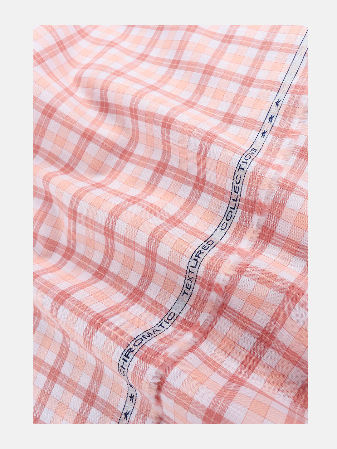 Men 100%Cotton Coral Pink Checked Shirt Fabric Liberty Cotton