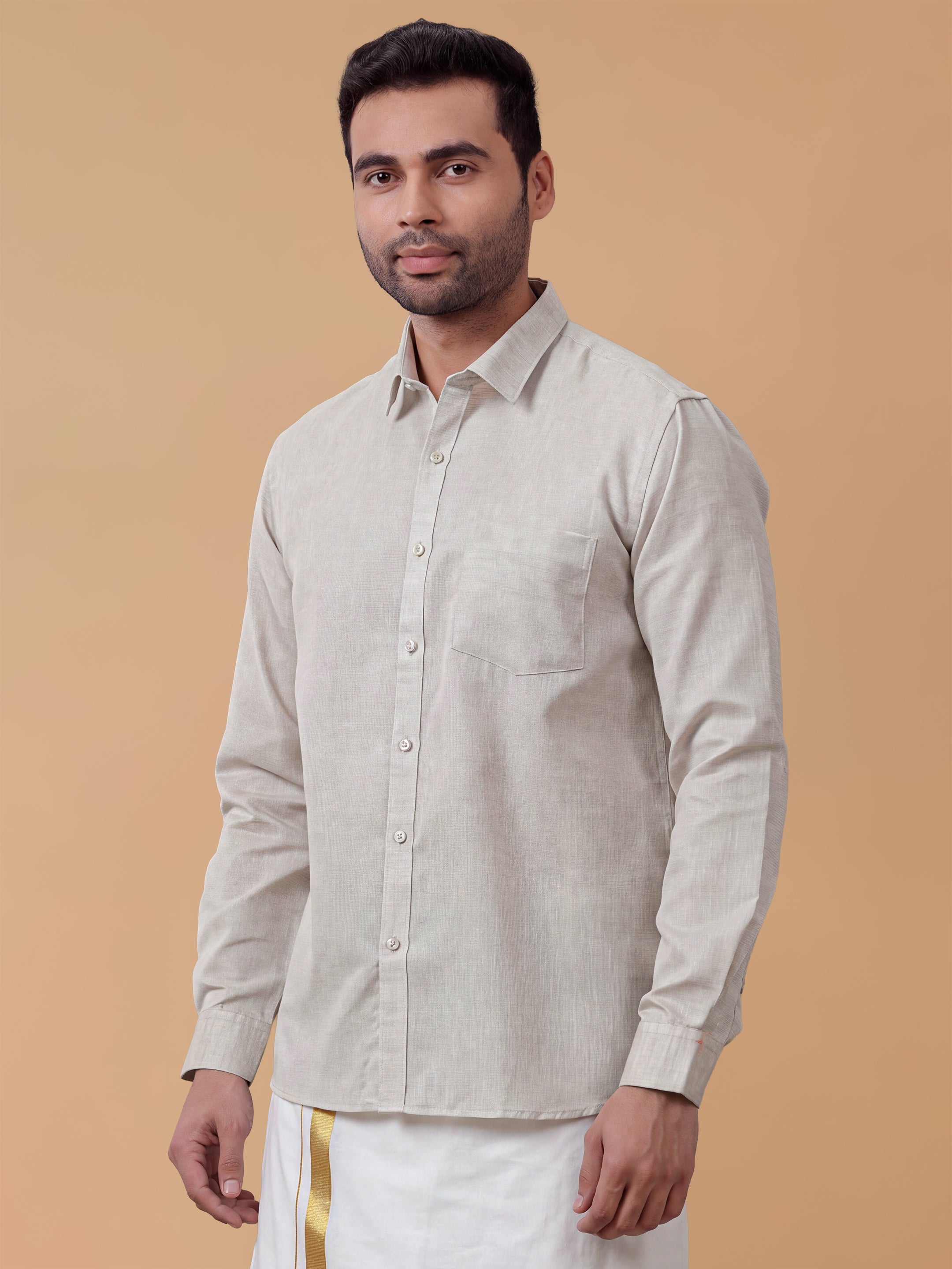 Cotton Rich Grey Regular Fit Shirt T3 CV7