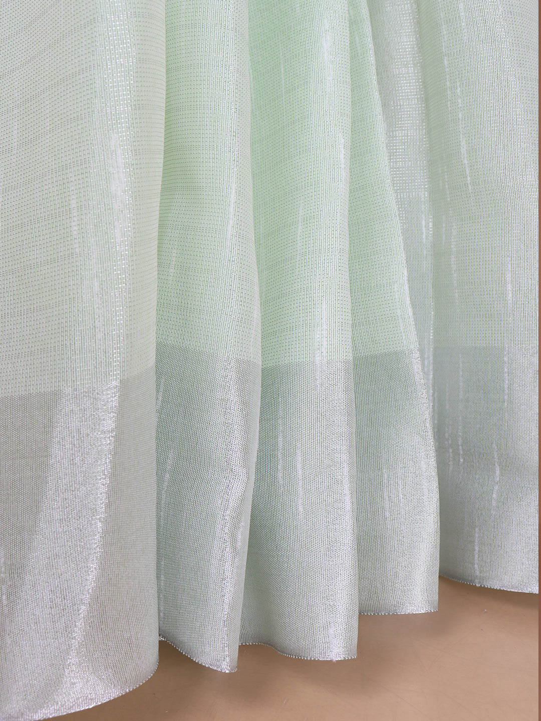 Women Semi Linen Saree Light Green SL213